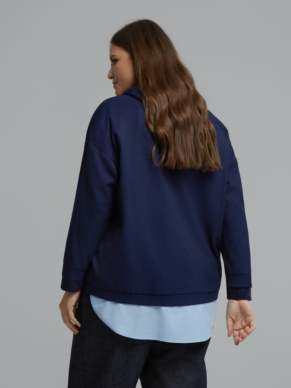 Zipped jacket with corduroy details