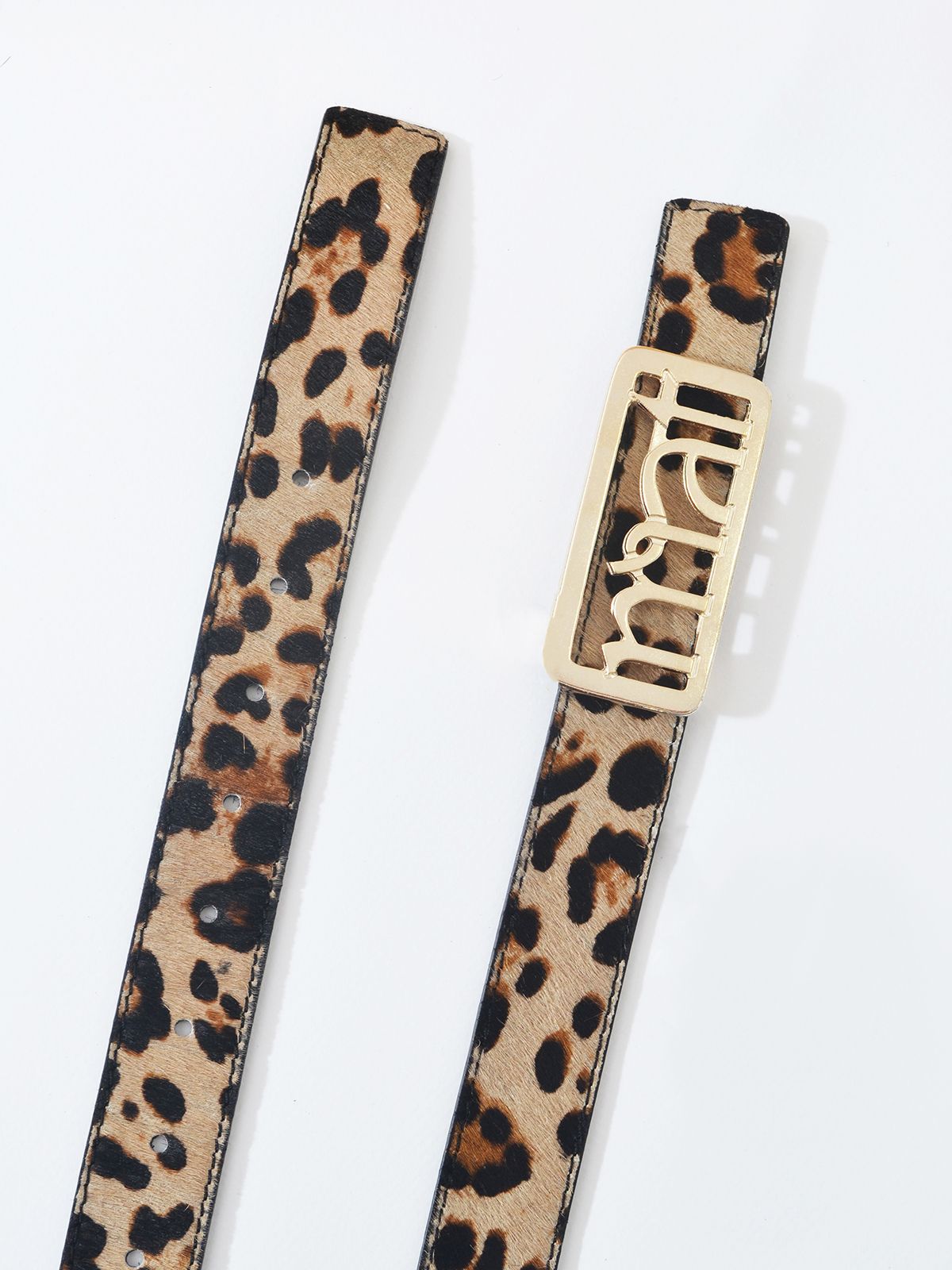 Double faced leather mat buckle belt