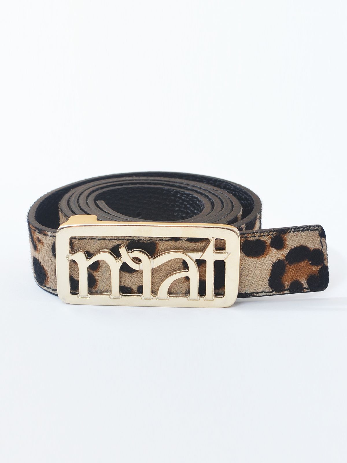 Double faced leather mat buckle belt