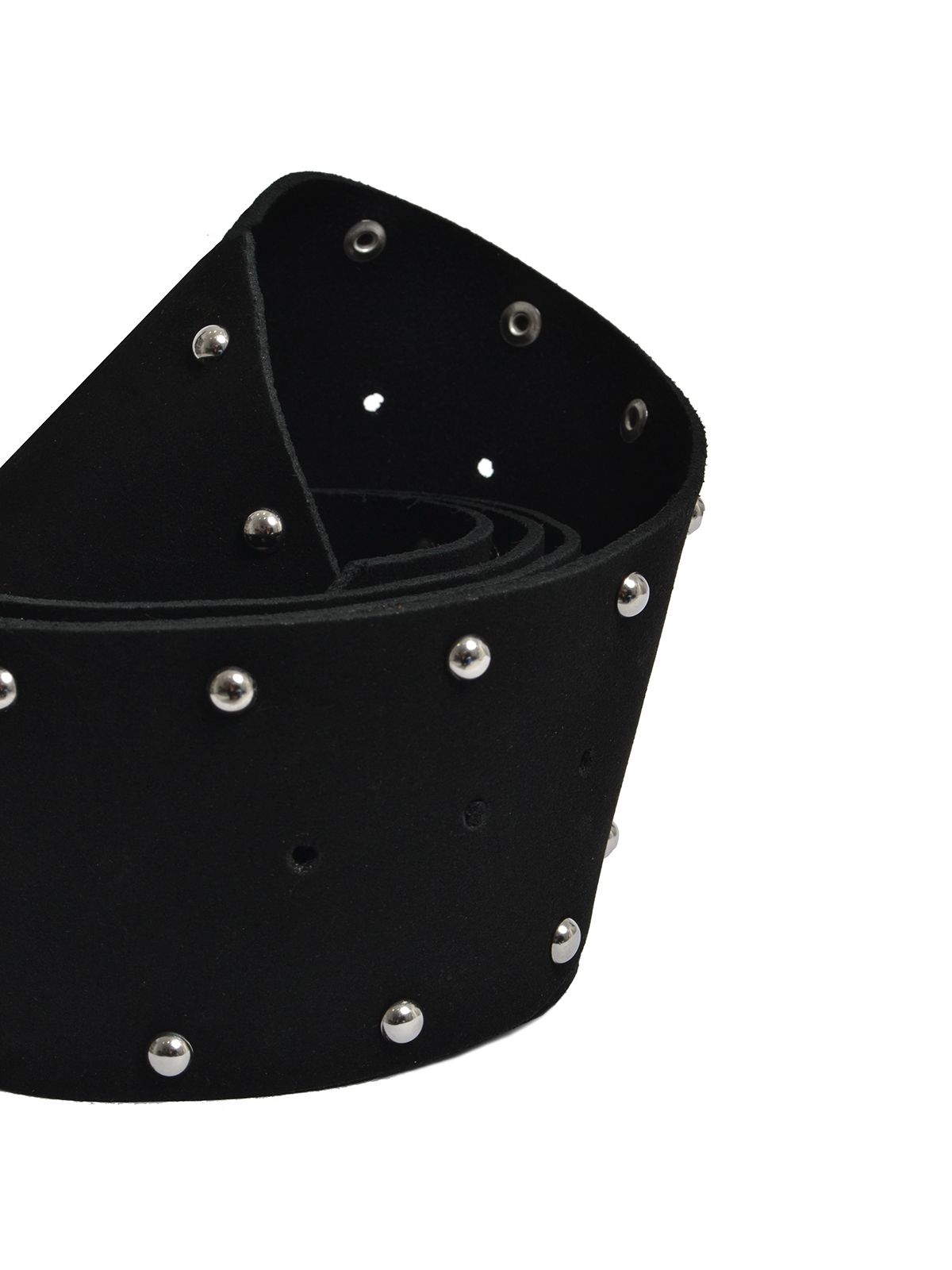 Suede leather studded belt