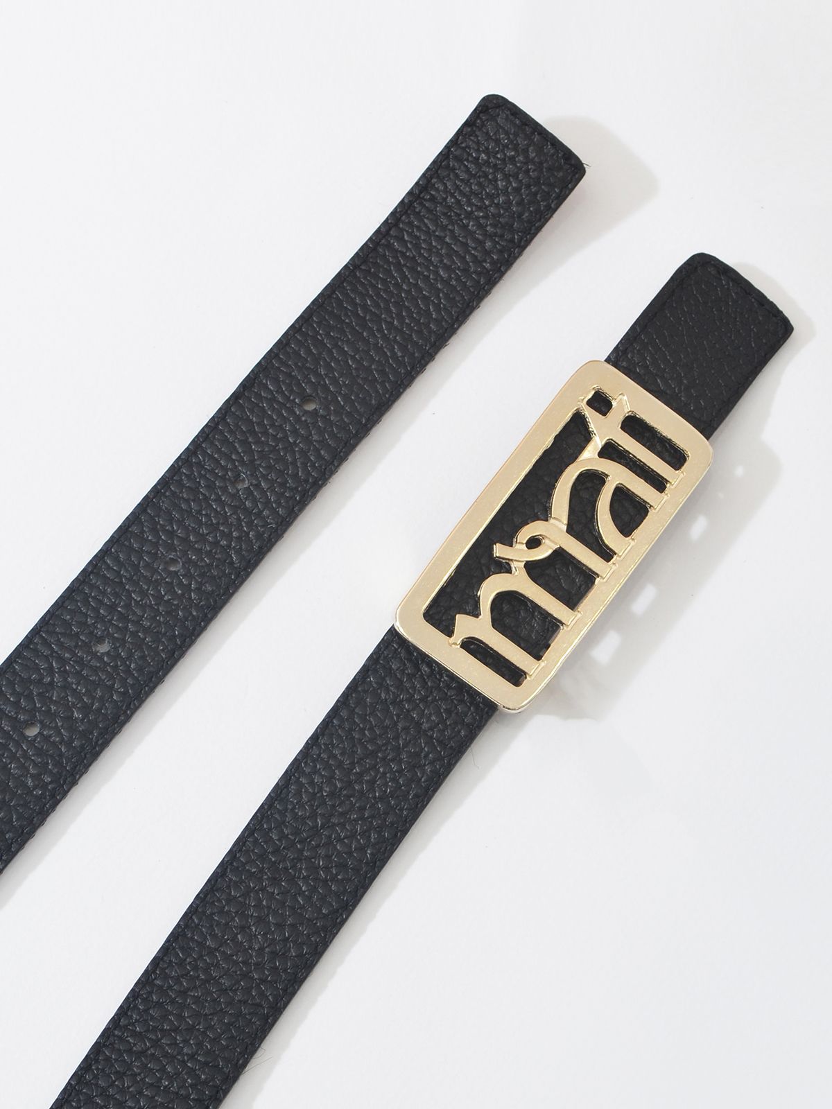 Double faced leather mat buckle belt