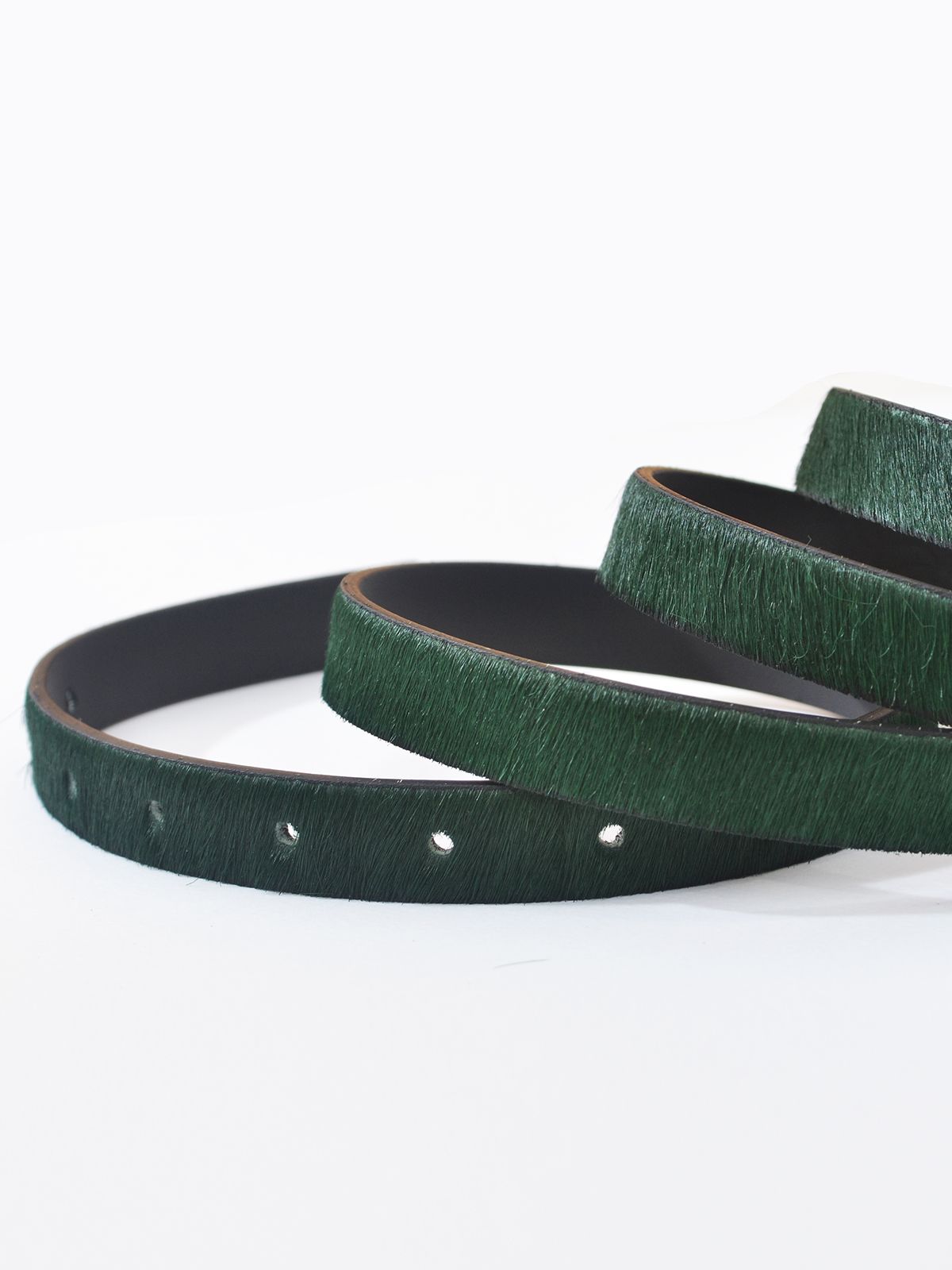 Forest green pony skin belt