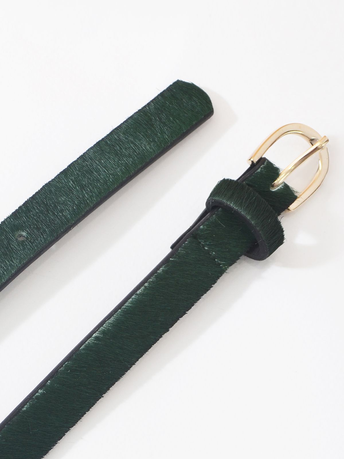 Forest green pony skin belt