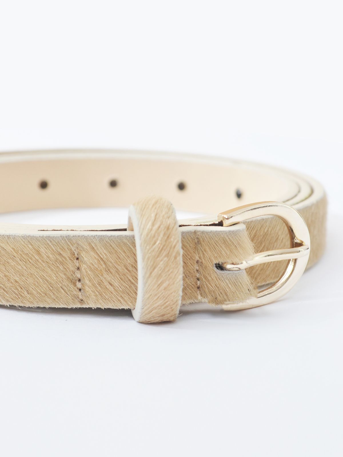 Cappuccino beige pony skin belt