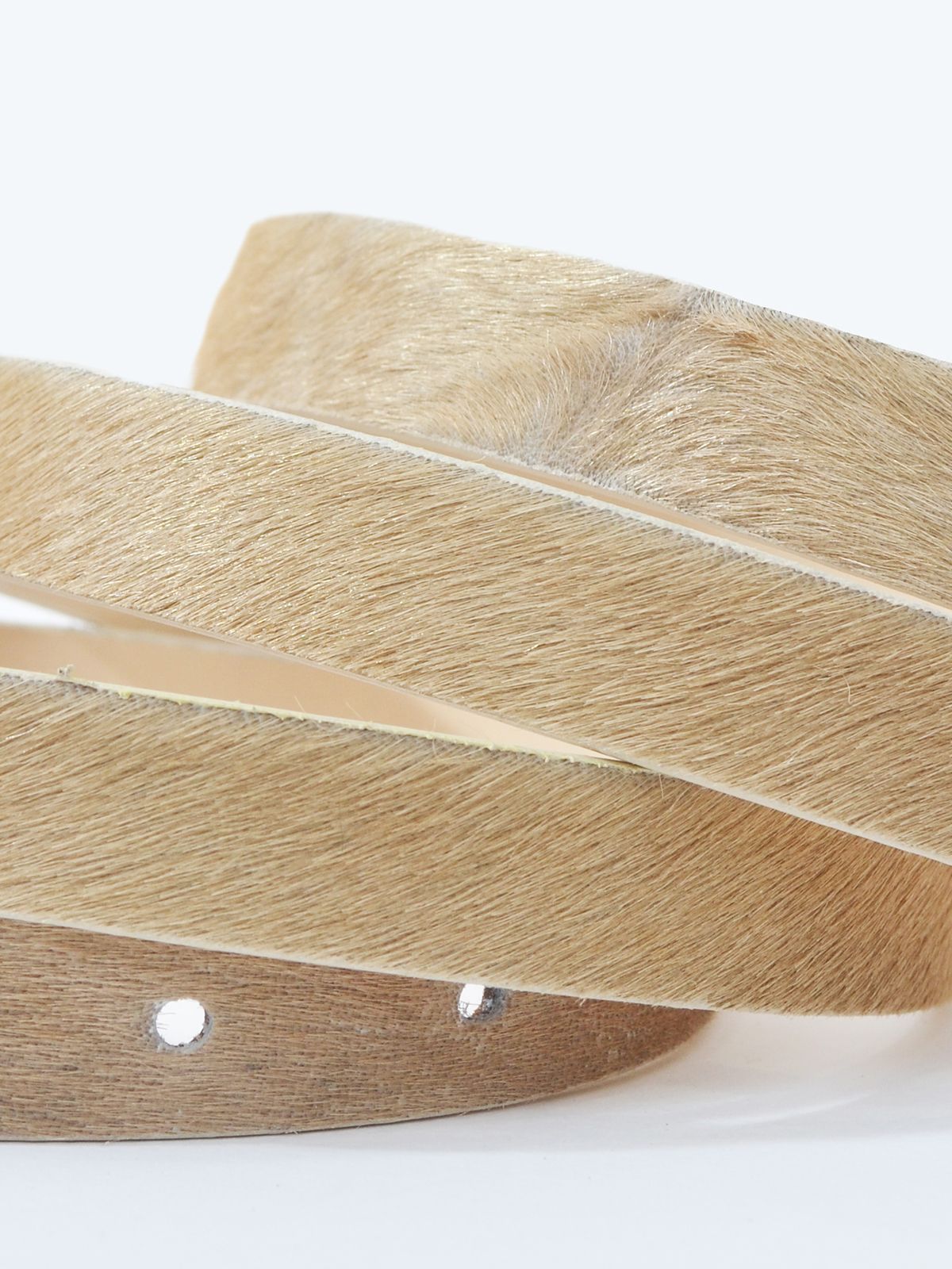 Cappuccino beige pony skin belt