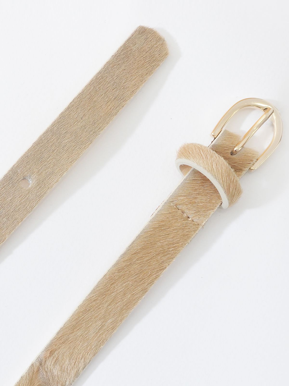 Cappuccino beige pony skin belt