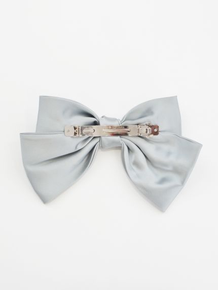 Satin bow hair clip