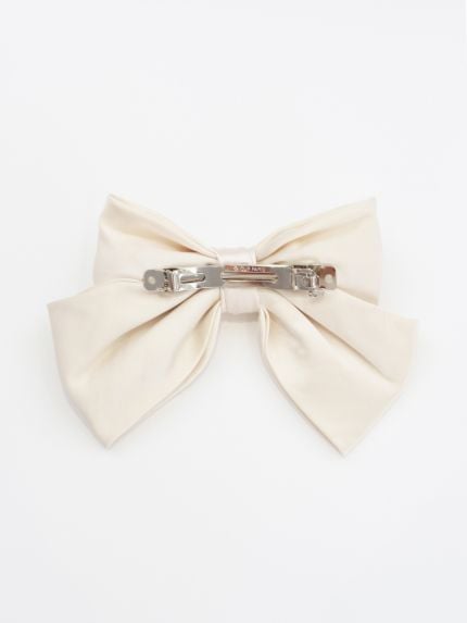 Satin bow hair clip