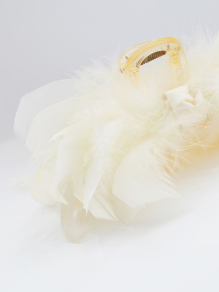 Off-white feather hair claw