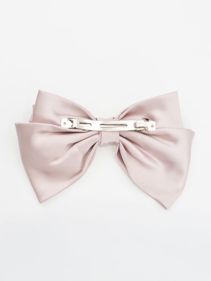 Satin bow hair clip