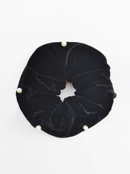 Scrunchie βελούδινο με πέρλες