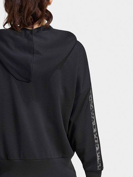 Animal Print 3-Stripes Full-Zip Fleece Hoodie
