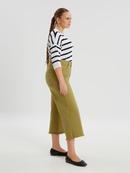 Basic wide-leg cropped jeans