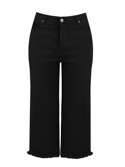 Τζιν basic cropped σε φαρδιά γραμμή 