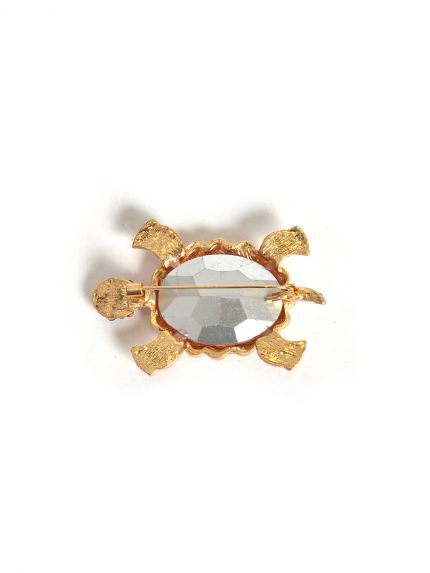Καρφίτσα χελώνα με πολύχρωμα strass