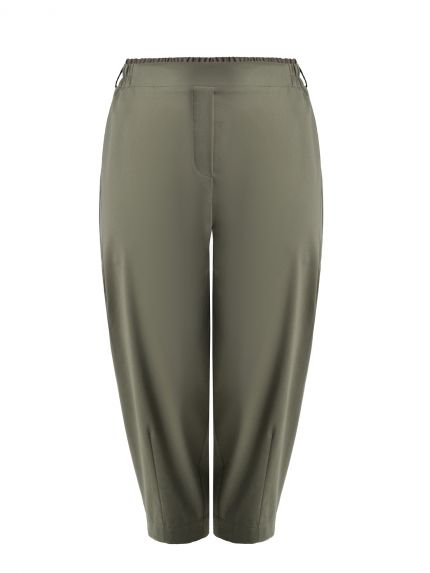 Carrot-fit trousers with elastic waistband