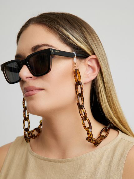 Chunky tortoiseshell sunglasses chain