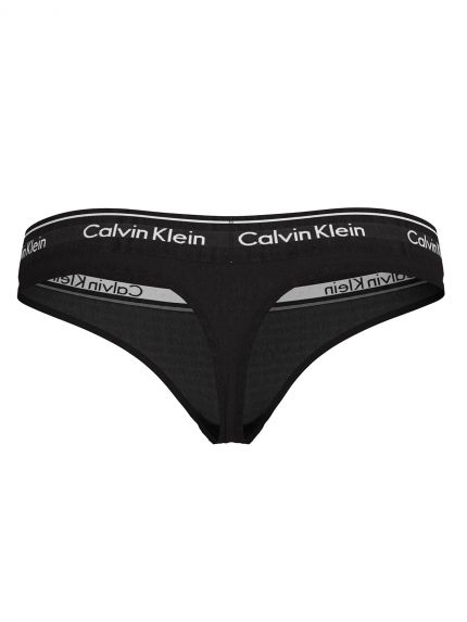 Thong Modern Cotton in Total Black