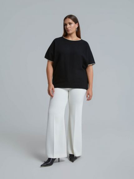 Contrast trim knit jumper