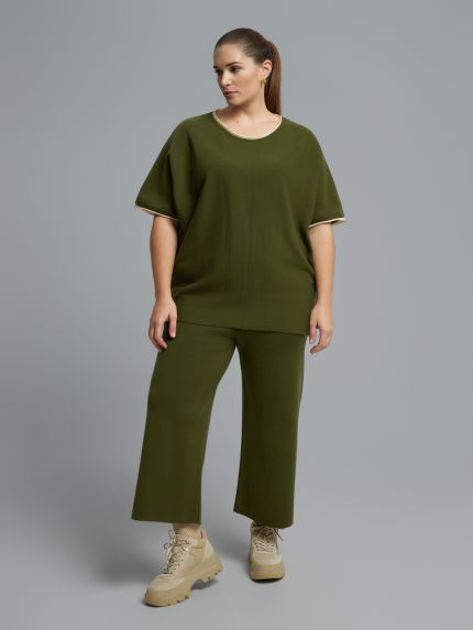 Contrast trim knit jumper