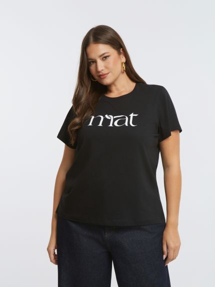 Cotton mat logo t-shirt
