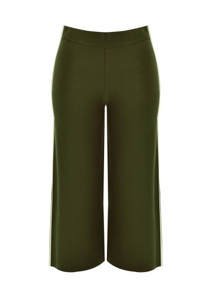 Cropped knit trousers with contrast details