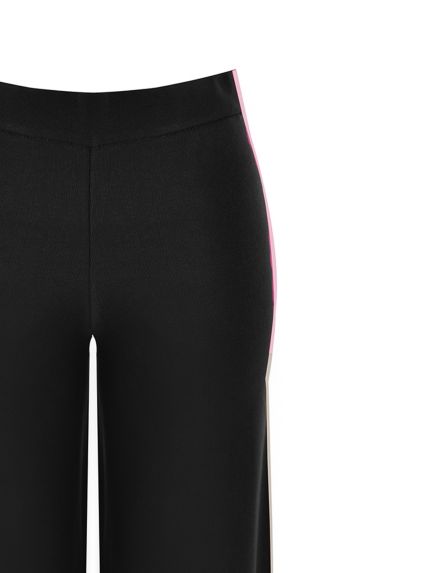 Cropped knit trousers with contrast details