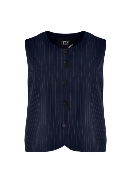 Cropped pinstripe vest