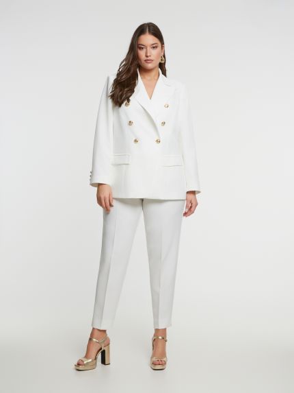 Double-breasted blazer with gold buttons