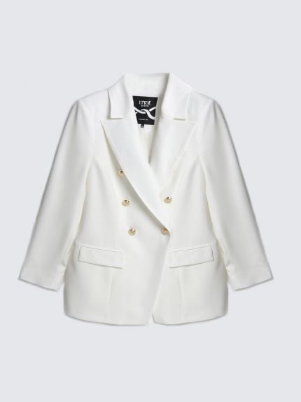 Double-breasted blazer with gold buttons