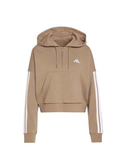 Essentials 3-Stripes French Terry Quarter-Zip Hoodie