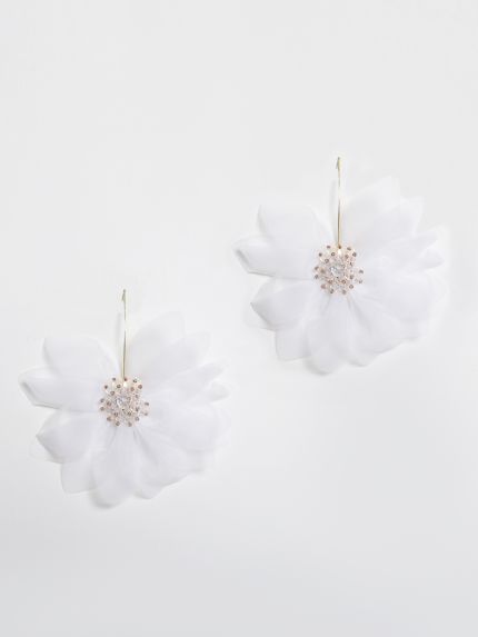 Ethereal floral tulle earrings