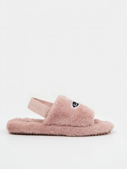 Slippers γούνινα ροζ