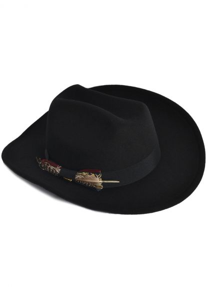 Καπέλο τύπου fedora με διακοσμητικό φτερό