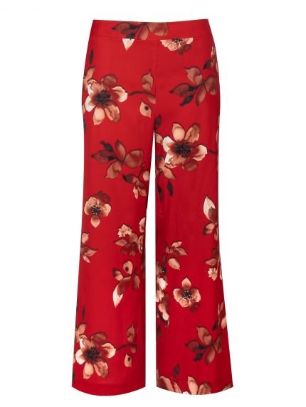 Παντελόνα σατέν με floral μοτίβο