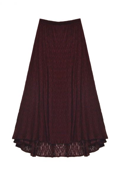Bordeaux lace maxi skirt