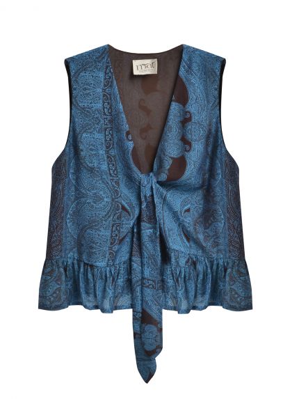 Γιλέκο με paisley σχέδιο και δέσιμο