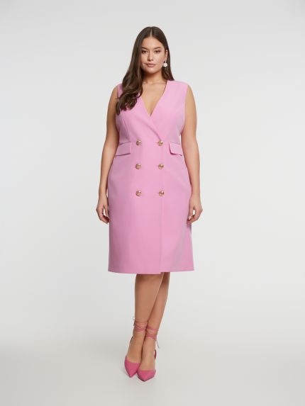 Double-breasted sleeveless blazer dress