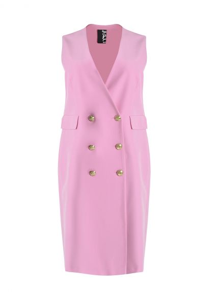 Double-breasted sleeveless blazer dress