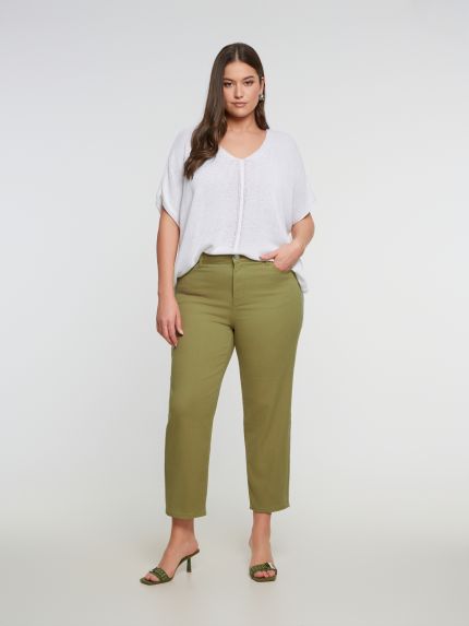 High-rise mom fit cotton jeans