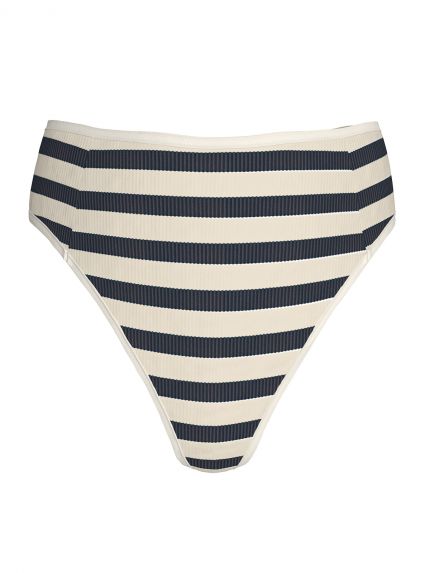 Ribbed Texture High Rise Bikini Bottoms