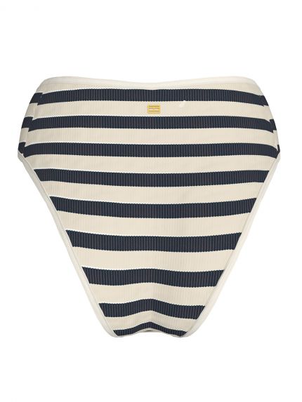 Ribbed Texture High Rise Bikini Bottoms