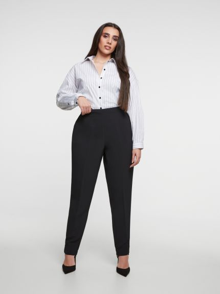 High-waisted cigarette pants
