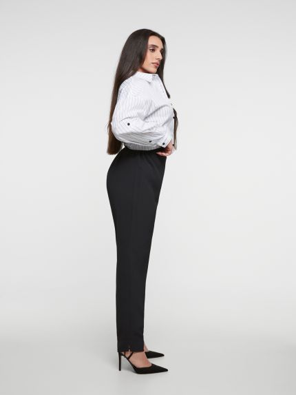 High-waisted cigarette pants