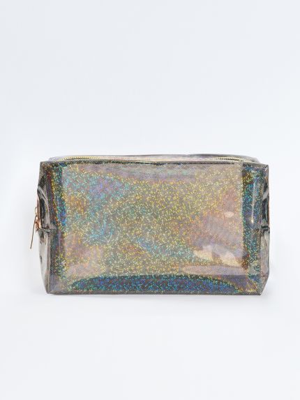 Holographic PVC cosmetic storage pouch