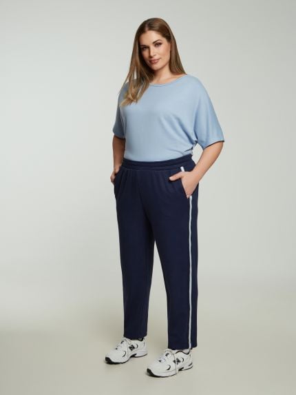Joggers with side stripes and drawstring waist