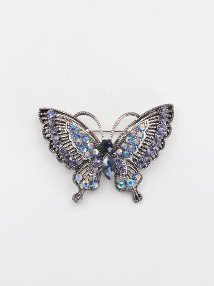 Rainbow butterfly brooch with multicolored stones