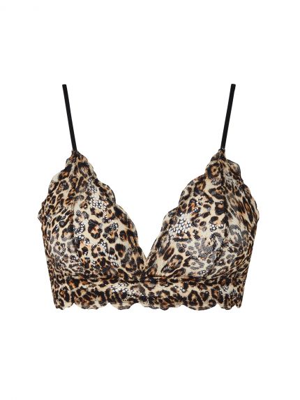 Σουτιέν Bralette λεοπάρ με δαντέλα
