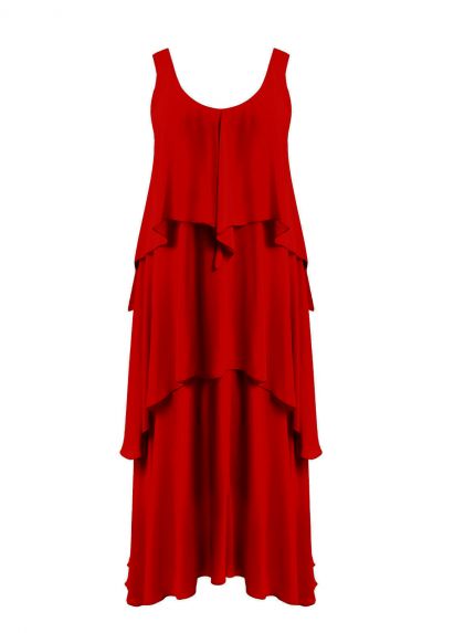 Αέρινο maxi φόρεμα με chiffon στρώσεις 