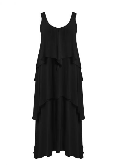 Layered chiffon maxi dress